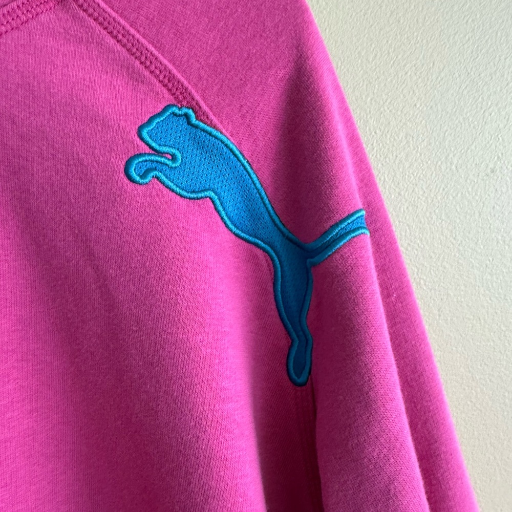 Puma Vibrant Pink Hoodie with Blue Details - Picture 6 of 8